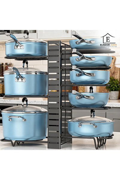 Elindor Organizator de vase, suport pentru oale de chiuvetă, ideal pentru far...