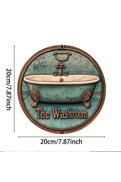 Choice 1PC 1 Piece 2D Wooden Hanging Sign Stylish Restroom Bathtub Theme 8 In...