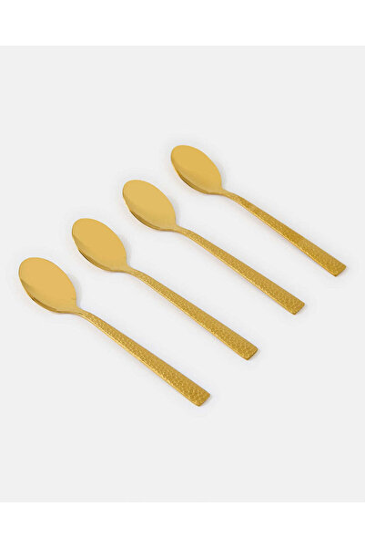 REDTAG Gold Tea Spoon Hammered Finish Set (4 Piece)