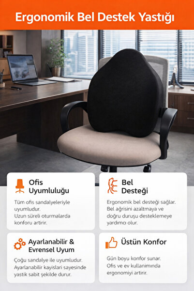 EpiRelax Ergonomik Bel Destek Minderi – Ortopedik Omurga Destek Yastığı Ofis,...