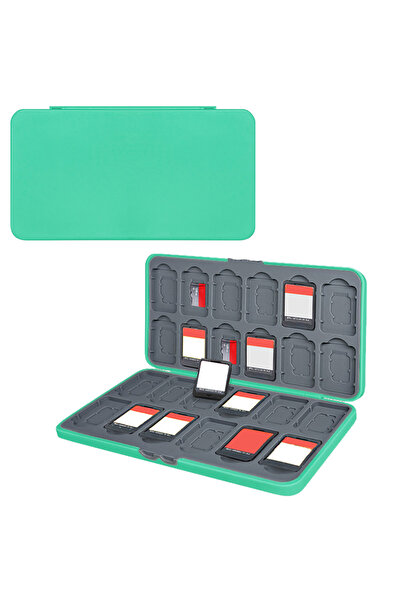 Choice green Game Card Box Holder Storage Box, 24 Game Slots and 24 Micro Sd ...