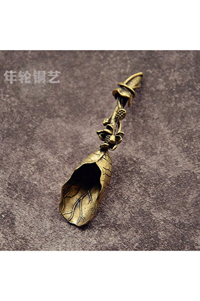 Choice A New Style Creative Tea Scoops Shovel Brass Copper Lotus Root Bamboo Tableware Coffee Spoon Pet Ce.