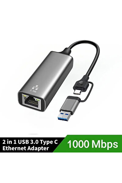 Choice1 2IN1 1000Mbps 5Gbps Wired USB Network Card Adapter Type C to RJ45 LAN...