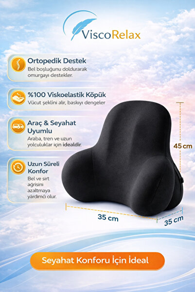 EpiRelax Bel Yastığı Visco - Ortapedik Bel Destek Minderi Yeni Nesil Sırt Min...