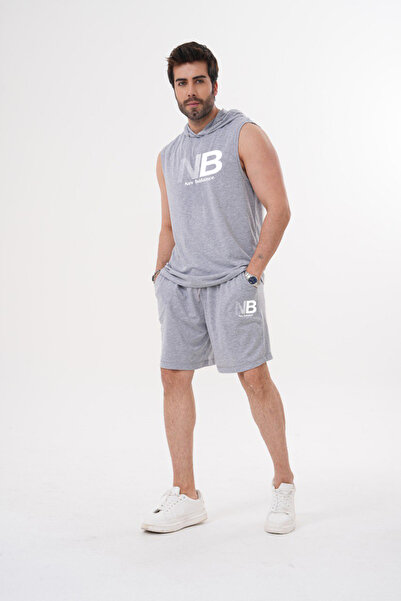 Flaubert Men's Babay Printed Nj Sleeveless Tank Top-Shorts Set 2-Piece Large Size Oversize