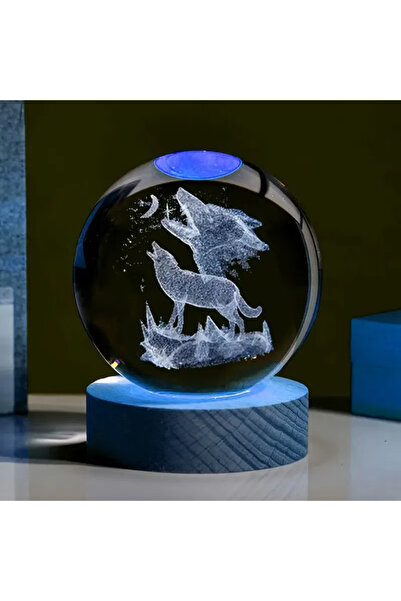 Choice langhao 1 pc 3D laser carved crystal ball with Wolf howl pattern, suit...