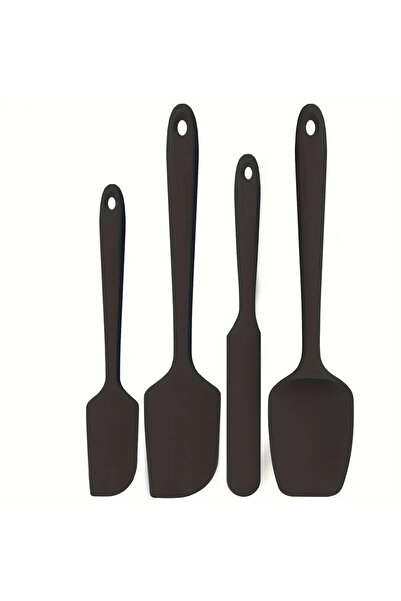 Choice طقم ملاعق سيليكون سوداء مقاومة للحرارة مكون من 4 قطع - أدوات مطبخ للخب...
