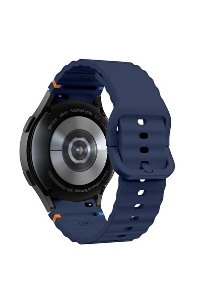 Choice سوار سيليكون رياضي بدون فجوة، مقاس 40 مم و44 مم، لون أزرق متوسط، متواف...