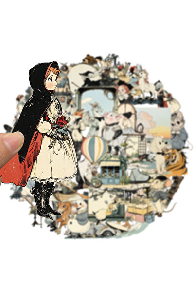 Choice 50PCS 50PCS Cute Cartoon Girl Retro Fairy Tale Stickers Set for DIY Phone Laptop Luggage Skateboard