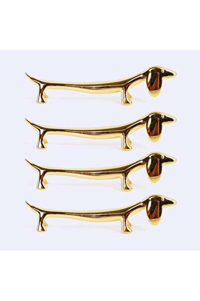 Choice5 Puppy Gold-4pcs Cutlery Bracket Dog Chopsticks Holder Stainless Steel...