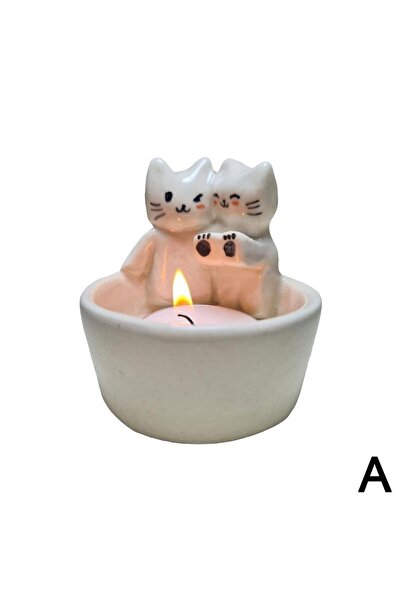 Choice A Cute Kitten Candle Holder Warming Paws Cartoon Candle Holder Funny Creative Lovely Scented Heat R.