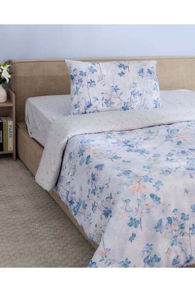 REDTAG Grey 3 Piece Printed Comforter Set (Single Size)