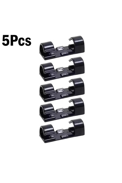 Choice 5X-مشابك كابلات لاصقة سوداء حامل أسلاك للحائط ملصقات ذاتية اللصق شفافة...