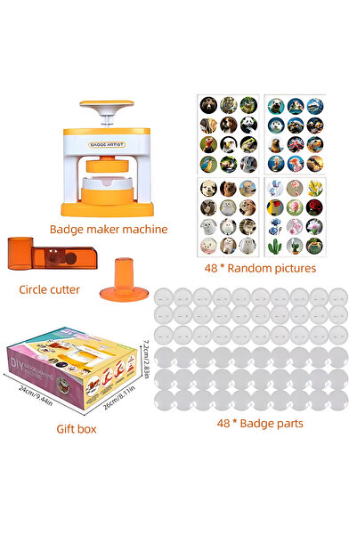 Choice مجموعة صنع شارات 55 مم، 98 قطعة، للأطفال من الجنسين، 55 مم/2.16 بوصة، لصنع دبابيس وأزرار يدوية.