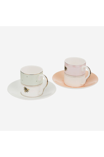 YVONNE ELLEN Animals Pink Porcelain Coffee Cup Set 60 ml