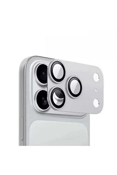 Choice واقي عدسة معدني فضي متكامل لهاتف iPhone 17 Pro Max، يغطي عدسة الكاميرا...