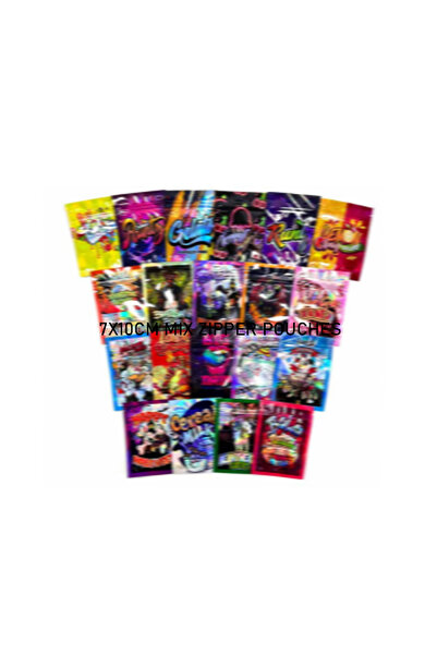 Choice 100 قطعة من النقش 3، أكياس قابلة لإعادة الإغلاق بسحاب، 7×10 سم، حلوى و...