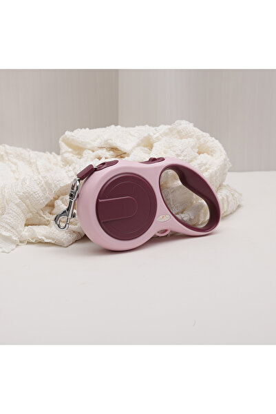 Choice طوق كلاب بورغندي بطول 5 أمتار، مصنوع من النايلون المتين، قابل للسحب، ب...