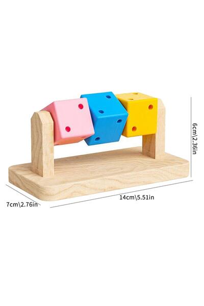 Choice A 1PC Hamster Chew Toy Wood Platform Grinding Teeth Toys Exercise Intelligence Training Colorful Wo.
