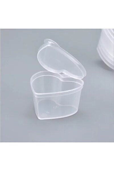 Choice 10Pcs 10Pcs Love Heart Shaped 45ml Transparent Packaging Box With Lids DIY Slime Pudding Sealed Plas