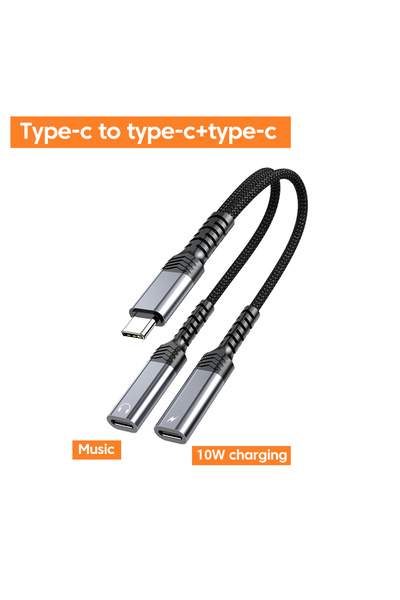 Choice C to 2C Type C To 3.5mm Aux Adapter 2 IN 1 USB C To Type C Jack AUX Audio Headphone Adapter For ..