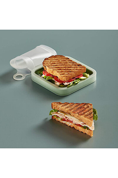 Choice green 1 Green Transparent Silicone Sandwich Toast Lunch Box, Portable Outdoor Bread Storage Box, Lun