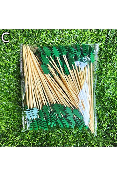 Choice C 50pcs Christmas Fruit Food Sticks Santa Claus Snowflake Snowman Cocktail Toothpick Cupcake Topper.