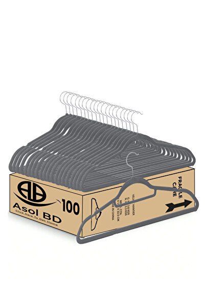 AsolBD خطافات دوارة 360 درجة من المخمل الفاخر شديد التحمل، قوية وغير قابلة للانزلاق، علاقات ملابس متينة، 100 قطعة