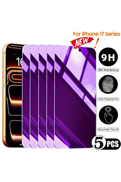 Choice29 واقي شاشة زجاجي مقوى لهاتف آيفون 16 برو ماكس، لون بنفسجي، 5 قطع، أسو...