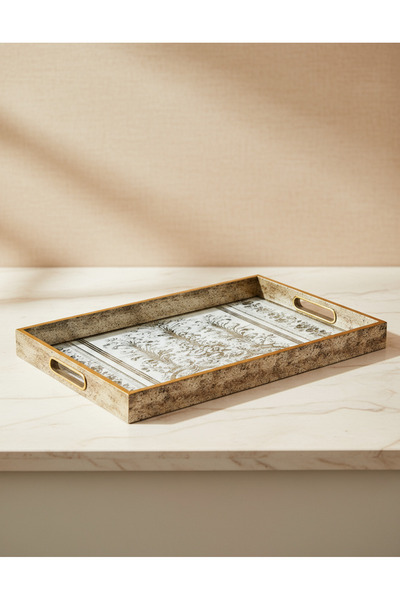 REDTAG صينية مستطيلة فضية (كبيرة)