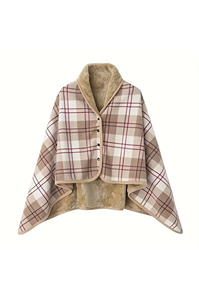 DUTRIEUX brown 1pc 80x130cm Wearable Blankets Shawl Blanket Flannel Lazy Casual Office Blanket