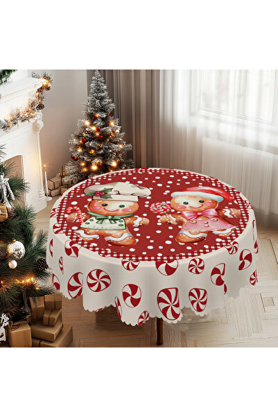 Choice Round (152)Cm S220 1 Piece Christmas Round and Rectangular Tablecloth, Various Sizes, Red Tablecloth