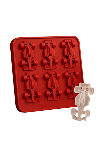 Choice3 قالب ثلج ثلاثي الأبعاد على شكل سيارة سباق حمراء مع صينية سيليكون بستة...