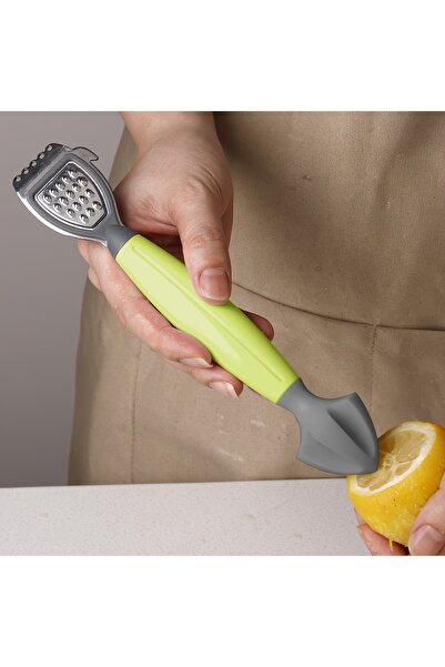 Choice green Multifunctional Lemon Zester & Juicer - Green Handle Stainless Steel Blade for Citrus Juicing