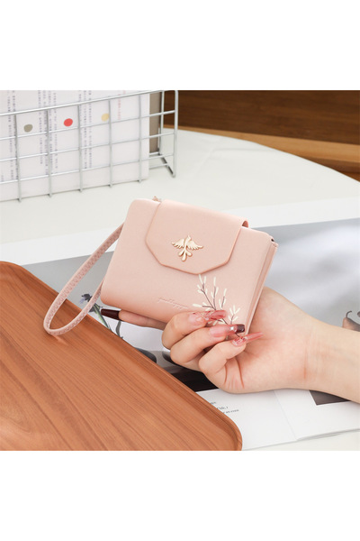 rinkadoll محفظة صغيرة من قماش الساتان عالي الجودة بتصميم جديد مع سوار