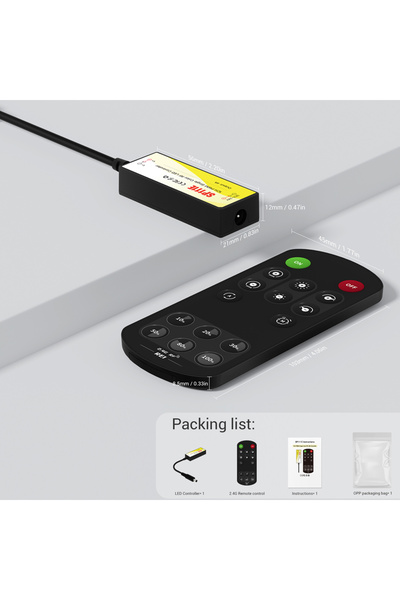 Choice وحدة تحكم لاسلكية SP111E أحادية القناة بتقنية PWM للتحكم في إضاءة LED أحادية اللون، تعمل بجهد 5 فولت تيار مستمر أو 12 فولت تيار مستمر أو 24 فولت تيار مستمر، مع خاصية التعتيم، وجهاز تحكم عن بعد لاسلكي بتردد 2.4 جيجا هرتز، ومدى ديناميكي يصل إلى 30 مترًا.