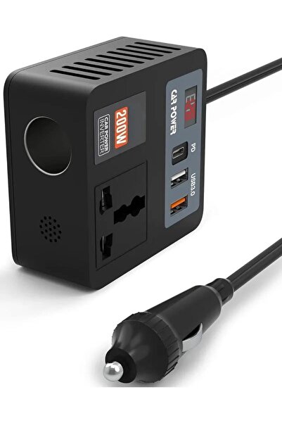 Generic محول طاقة مزدوج للسيارة بقدرة 200 واط