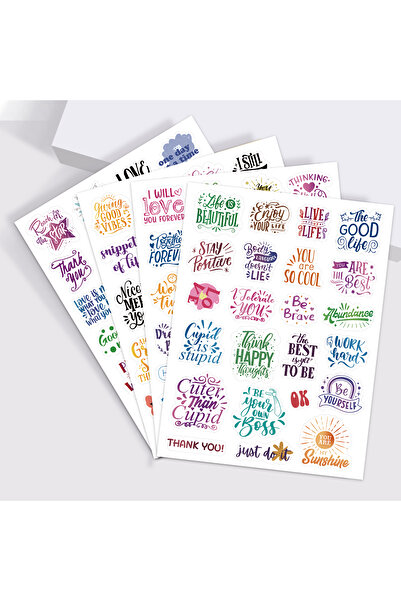 Choice 4 sheet sticker 4 Sheets Inspirational Quote Stickers,Motivational Vinyl Stickers for Scrapbooking,B