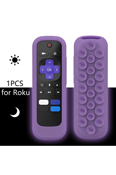 Choice غطاء سيليكون لجهاز التحكم عن بعد Roku، قطعة واحدة، لون بنفسجي، متوافق ...