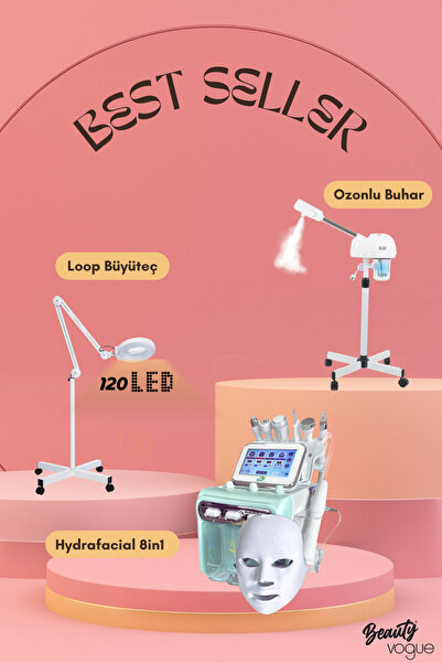 Beauty Vogue Vapozon Ozonlu Yüz Cilt Buhar Makinesi -Loop Büyüteç - Hydrafaci...