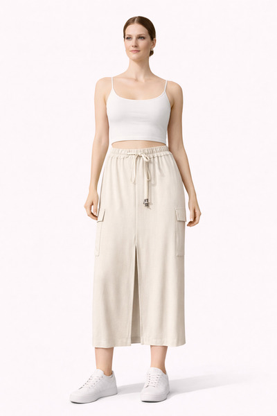 Batik Ön Yırtmaçlı Casual Etek