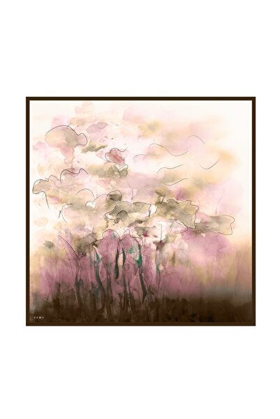 Zems Sulu Boya Desen Twill İpek Eşarp