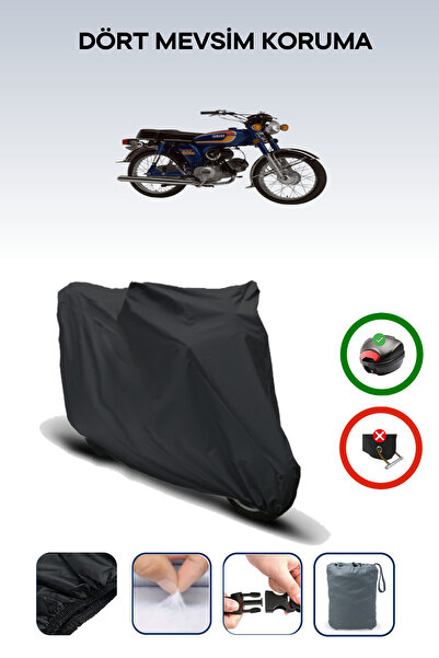 Breen Black Rear Bag Compatible Yamaha Yb 100 Compatible Motorcycle Canvas Motor Cover