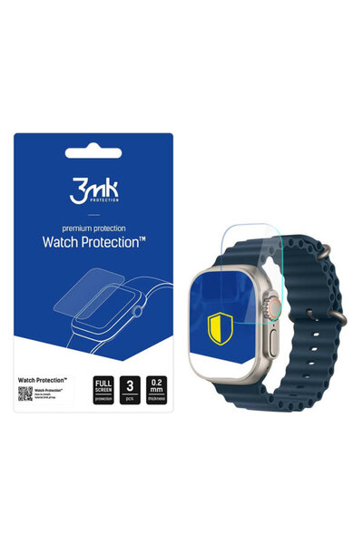 3MK Folie de sticlă ultra flexibilă pentru Apple Watch [Pachet de 3]