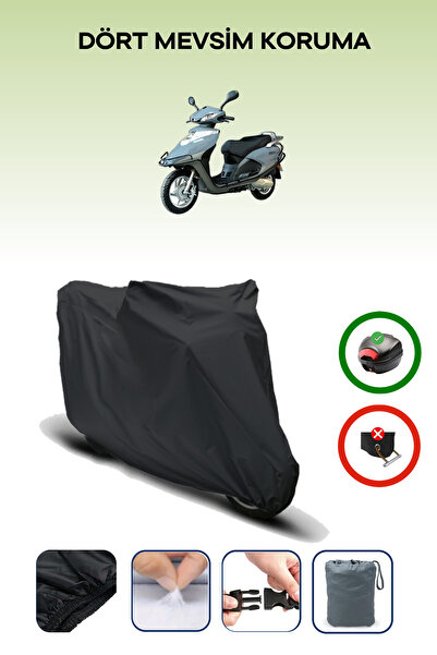 Breen Black Rear Bag Compatible Arora Special 125 Compatible Motorcycle Tarpa...