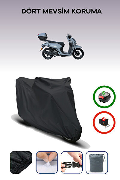 Breen Black Rear Bag Compatible Yuki Gentle 50 Compatible Motorcycle Tarpauli...