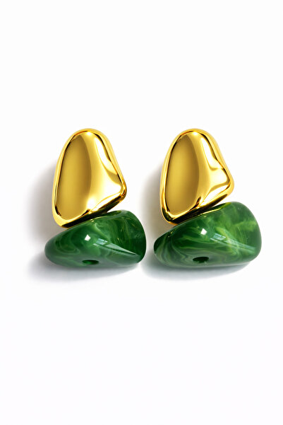 Vi store Çelik Yeşil Punny Küpe