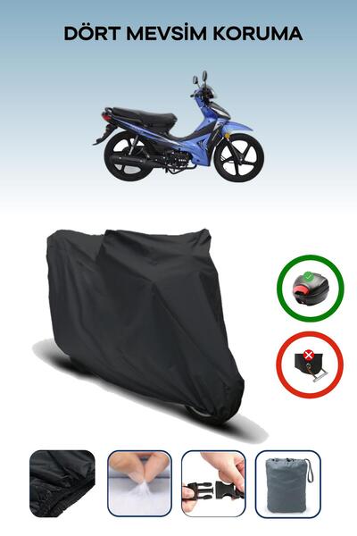 Breen Black Rear Bag Compatible with King Motor Kr-50 Capella Compatible Moto...