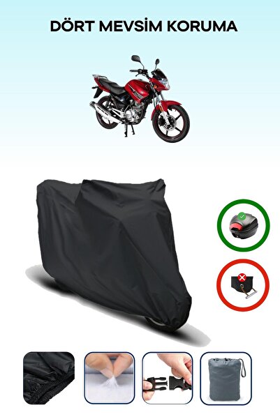 Breen Black Rear Bag Compatible with Arora Ar 125-48 Yebere Compatible Motorcycle Tarpaulin Motor Cover