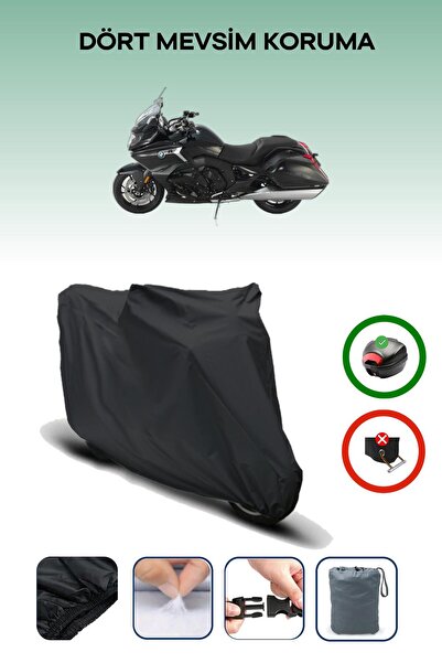 Breen حقيبة خلفية سوداء متوافقة مع BMW K 1600 Bagger غطاء محرك دراجة نارية متوافق